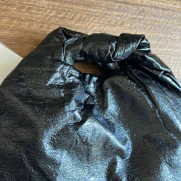 ALC Black Metallic Faux Leather Hobo Bag NEW With Tags - Picture 3 of 10